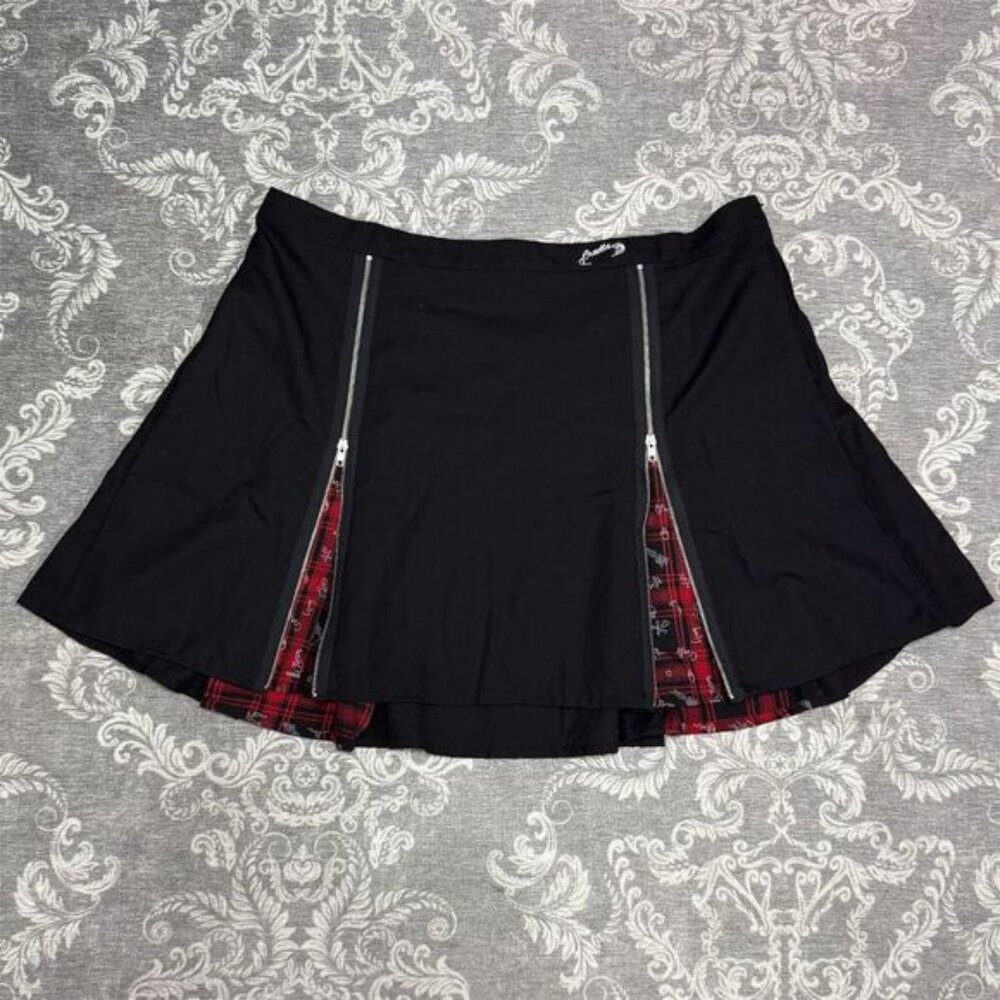 Her Universe Disney Cruella Plaid Pleated Suspender Skirt Size 4x Black
